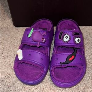 CROCS Purple Grimace Crocs with Fun Charms M8 W10